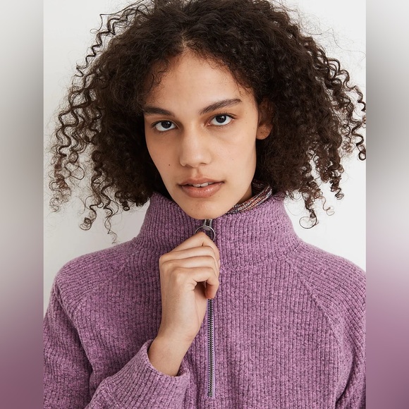 Madewell Fleece Half-Zip Popover Top - Picture 5 of 8